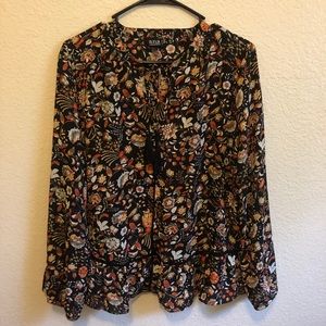 A.n.a. fall floral boho blouse